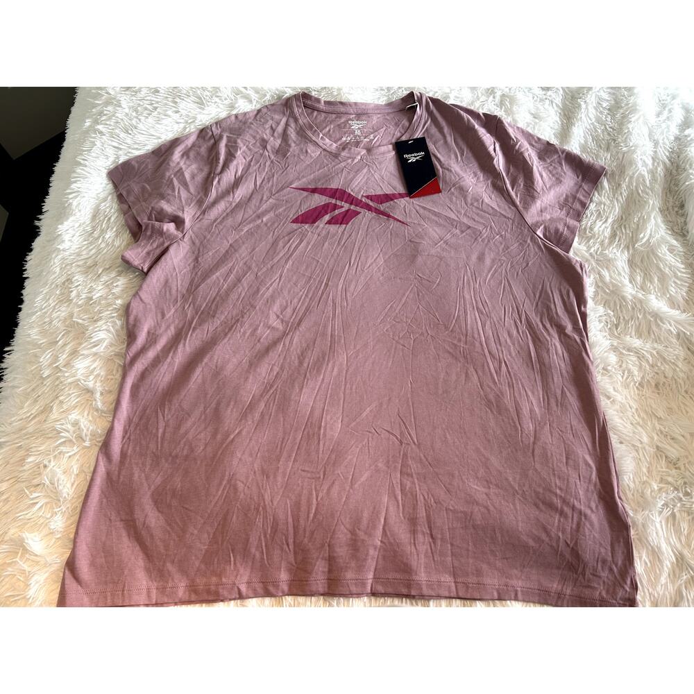 NWT Reebok Short Sleeve Tee, Purple, Women's 3X - Picture 2 of 4